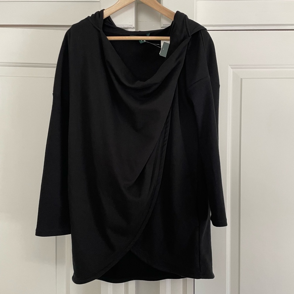 LAUREN RALPH LAUREN Wrap Style Sweatshirt with Cowl Neck Size Medium